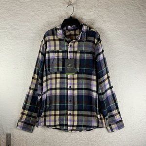 Alpine Design Shirt Men's Medium Multicolor‎ Plaid Cotton Flannel Button-Up 7012